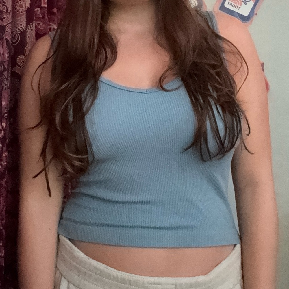 Old Navy Light Blue Ribbed Tank Top
